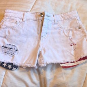 white USA jean shorts